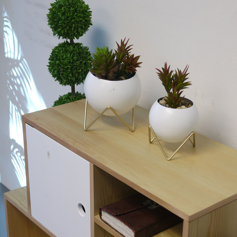 Ensemble de pots à fleurs en céramique 4 pièces, Blanc