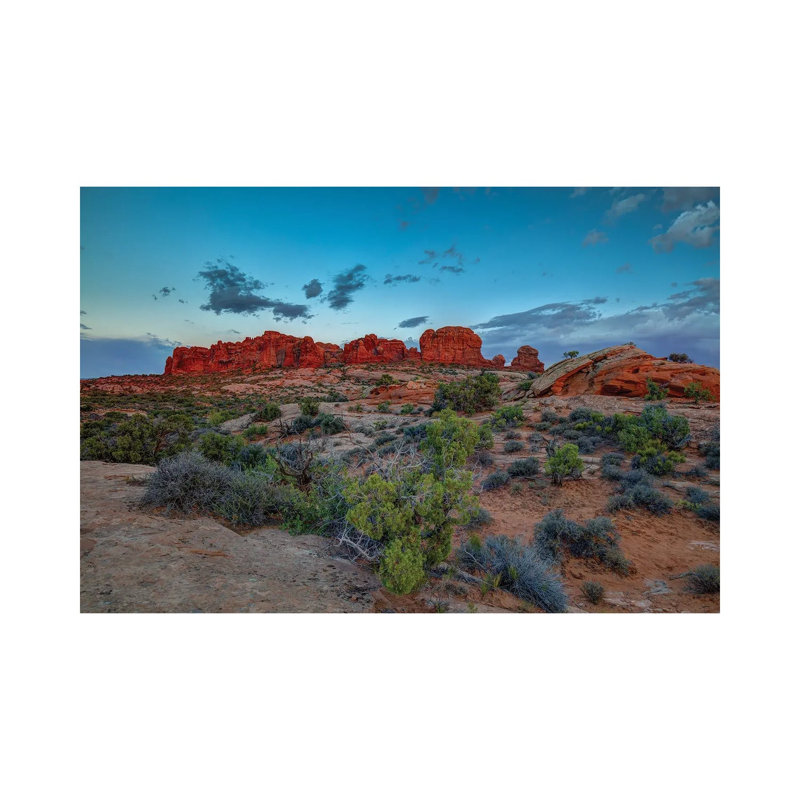 A Utah Rock And Glow Sunset - Wrapped Canvas Print, 66.04 cm H x 45.72 cm W x 1.91 cm D