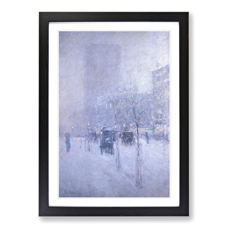 Late Afternoon in New York by Childe Hassam - Picture Frame Painting, Black Framed, 48cm H x 36cm W x 2cm D