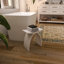 White Freestanding Engineered Stone Bathroom Stool – Modern Shower Bench