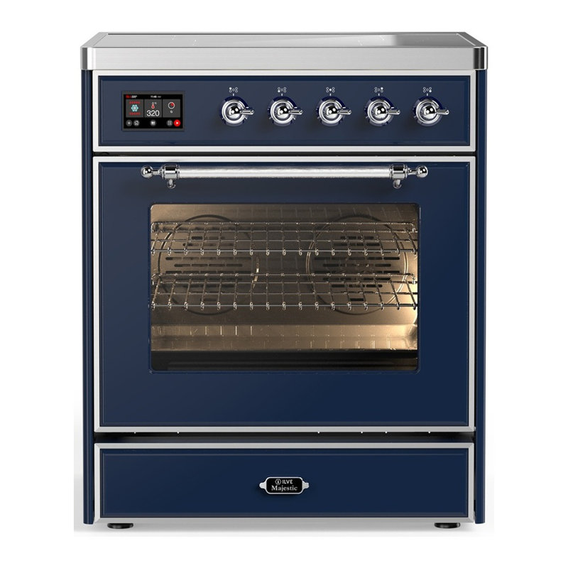Majestic III Series 30 Inch Induction Range with 4 Induction Elements in Mightnight Blue (Chrome Trim), Chrome