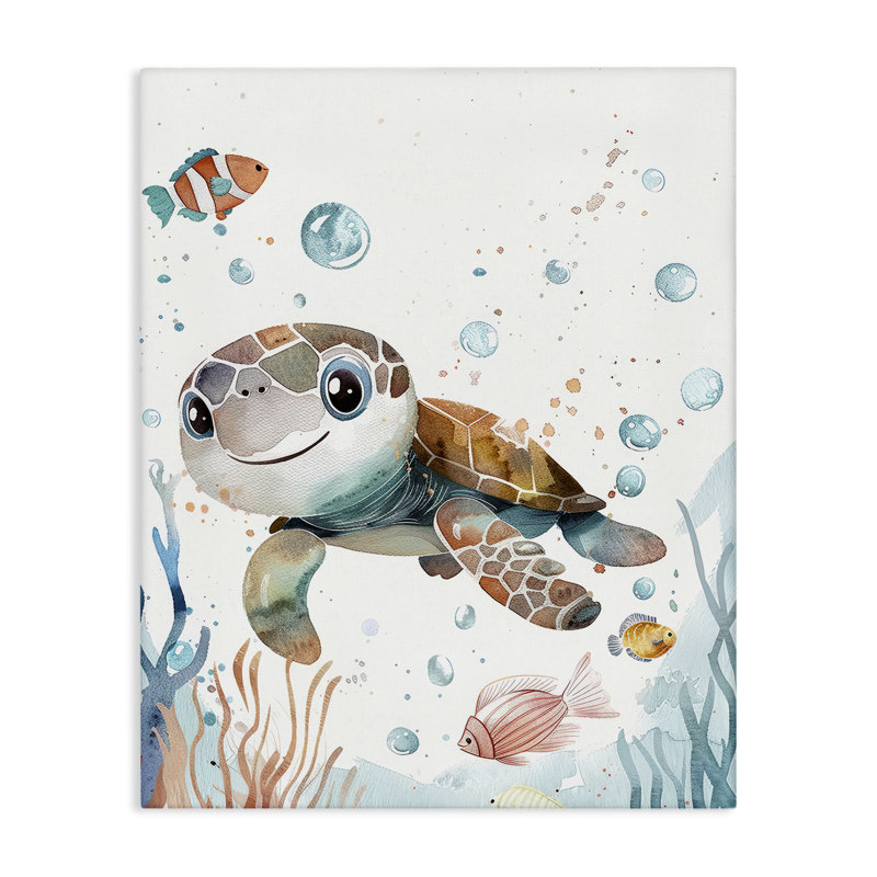 «Sourire bébé tortue», art mural par Franklyn Gregory bp-474_CN, H 40 po x l 30 po