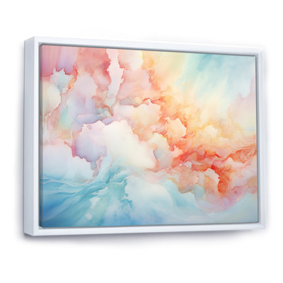 Nuage, lever de soleil, encre alcool, paysage - nuages, décoration murale