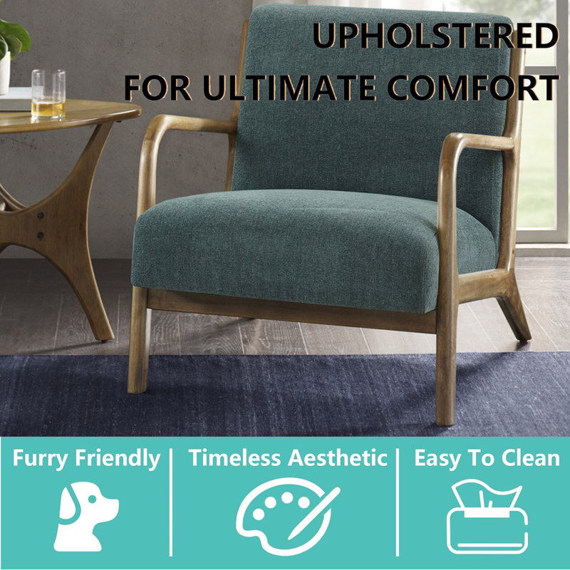 Living Room Accent Chair, Taupe, Teal