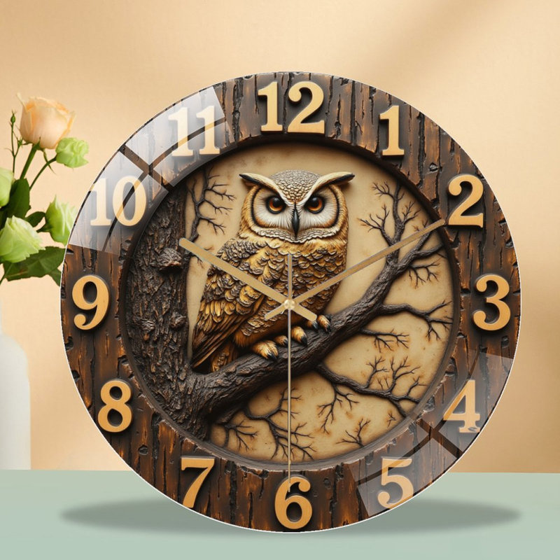 Horloge murale rétro en bois - horloge murale 12 po