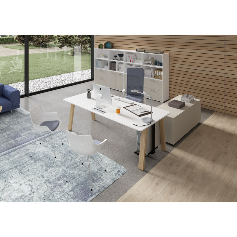 Lauri Writing Desk, White , 75cm H x 160cm W x 60cm D