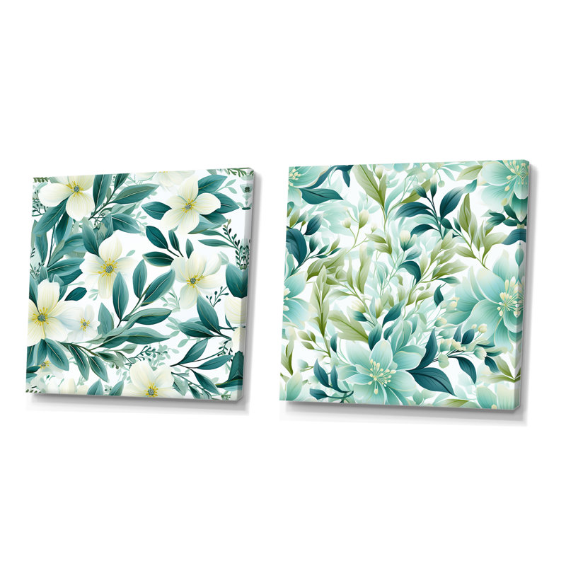 Athenis - ensemble de 2 reproductions d'art sur plantes, Toile tendue, H 16 po x l 33 po x P 1 po
