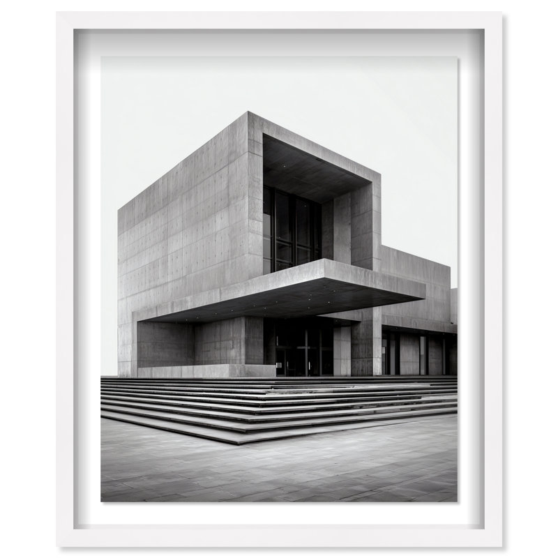 Structural Solitude Framed Graphic Art, 31.5"H x 25.5"W, White Shadowbox