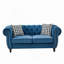 Canapé Chesterfield Mid-Century moderne en velours avec accoudoirs roulés et garniture cloutée, 2 places pour le salon et le bureau, bleu-374508278-374508279-374508277