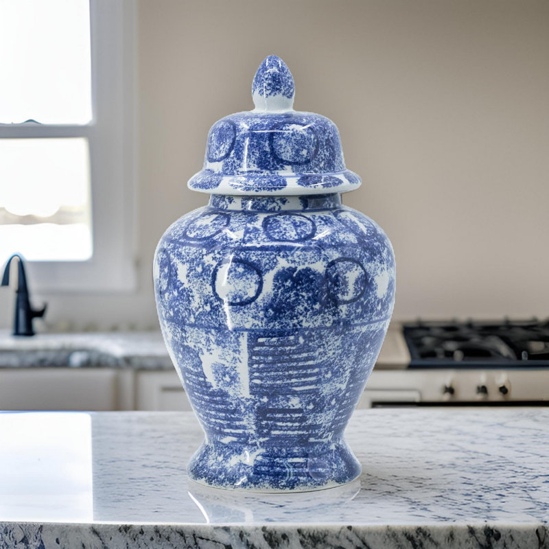 Pot gingembre en porcelaine Lansberry, H 16,9 po x l 10 po x P 10 po