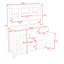 Table de jardin haute avec huche, 6 tiroirs, tablettes, 2 armoires et crochets-1788317843