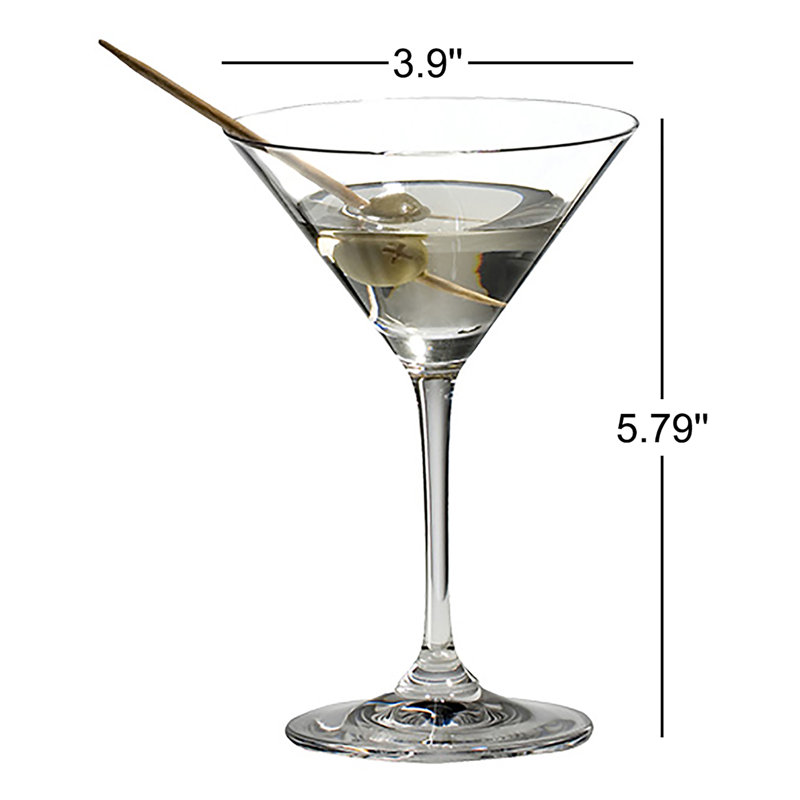 RIEDEL Vinum Martini Glass, 5 fl. oz. Capacity, Clear, Pack of 2