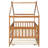 Twin Size Wooden House Bed With Twin Size Trundle, Walnut