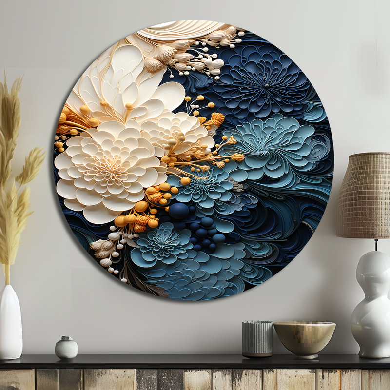 Gottschalk - Décoration murale abstraite ronde en métal, H 29 po x l 29 po