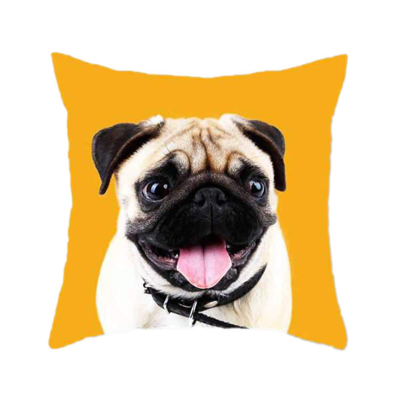 Dieneke Pug Dog Square Throw Pillow Cover