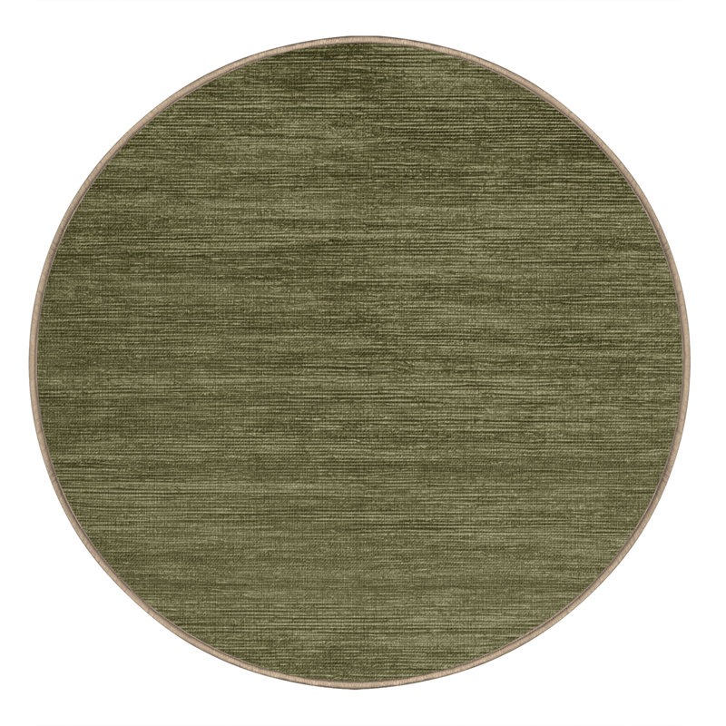 Tapis brun uni lavable à la machine, Rond 7 pi