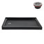 Base de douche en acrylique noir brillant avec drain à gauche avec drain à gauche 48 "x 36" Streamline NT-2162-48BL-LF, drain inclus