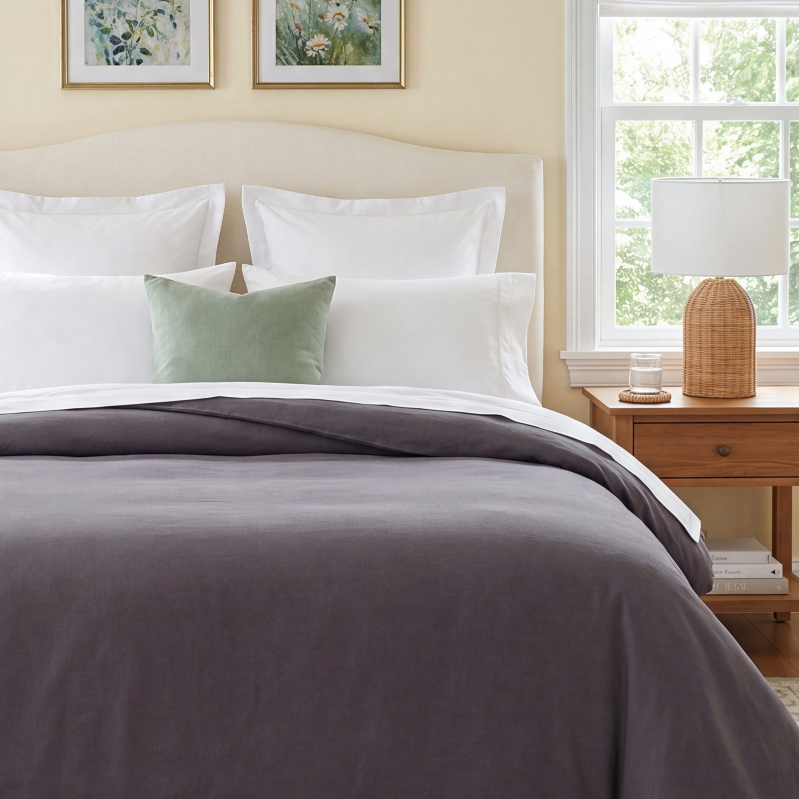 Driscoll Linen Duvet Cover Set, King Duvet Cover, Dark Gray