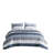 Stripe Bedding With Comforter And Sheets - Grey, Navy, Blue Colors King Size In Wrinkle-
