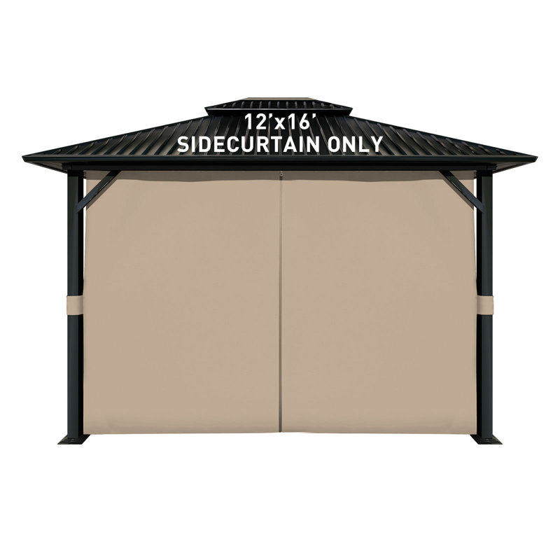 Rideaux de pavillon 4 panneaux de remplacement Aoodor, H 82,7 po x l 144 po x P 192 po, Jaune sable