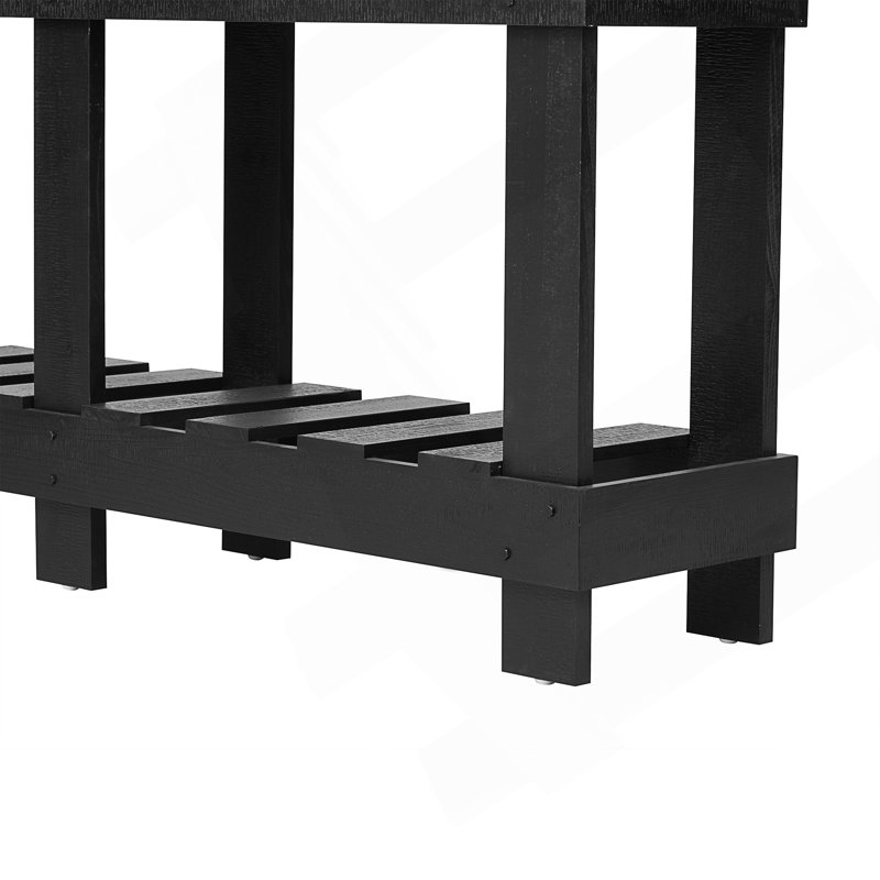 Table d'entrée 62,9 po avec bureau de 4,5 po d'épaisseur, Noir
