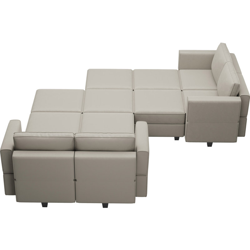 Canapé de rangement modulaire en velours Vashudev, Velours gris