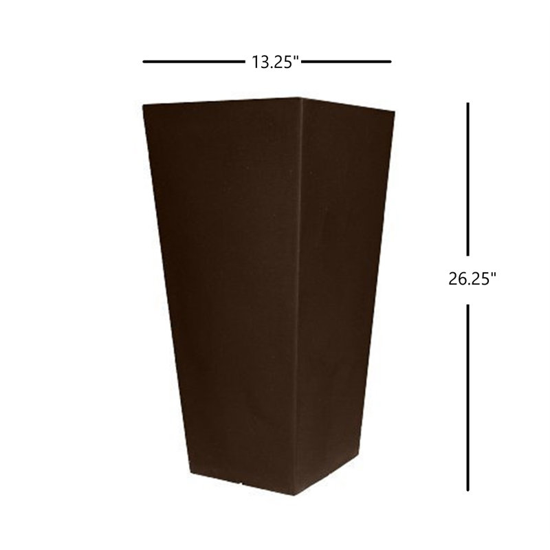 Queens Boulevard Pot Planter, 26" H x 13" W x 13" D, Espresso