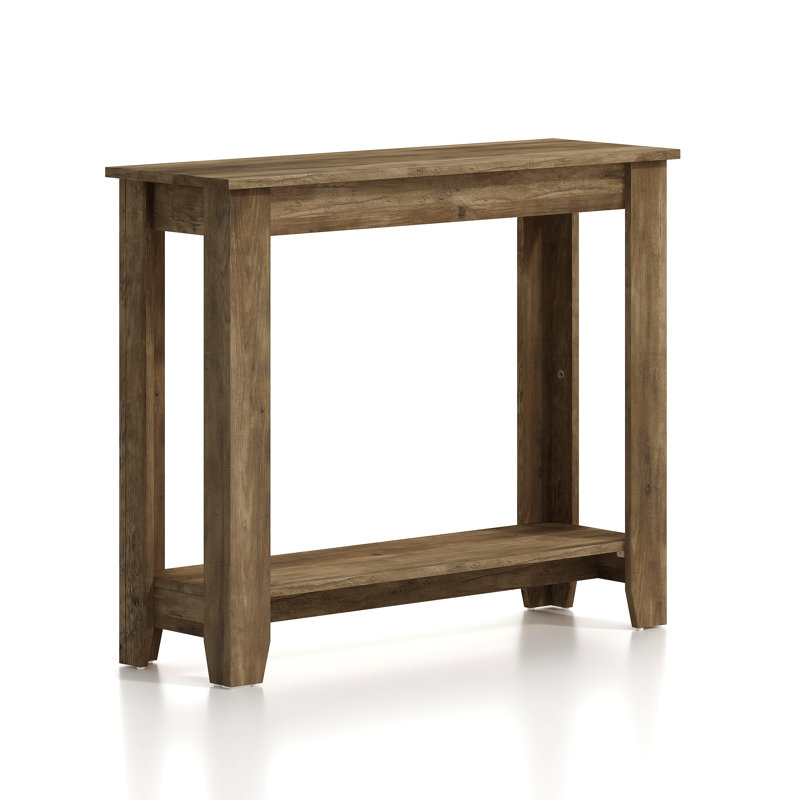 Weddel Basilico Transitional 2 Piece Living Room Table Set, Knotty Oak, Knotty Oak, 2 Pieces: Console Table, End Table