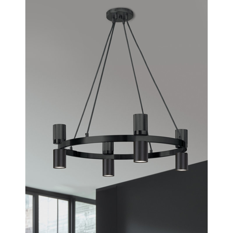 Cerelia 8 Light Chandelier - 24", Matte Black