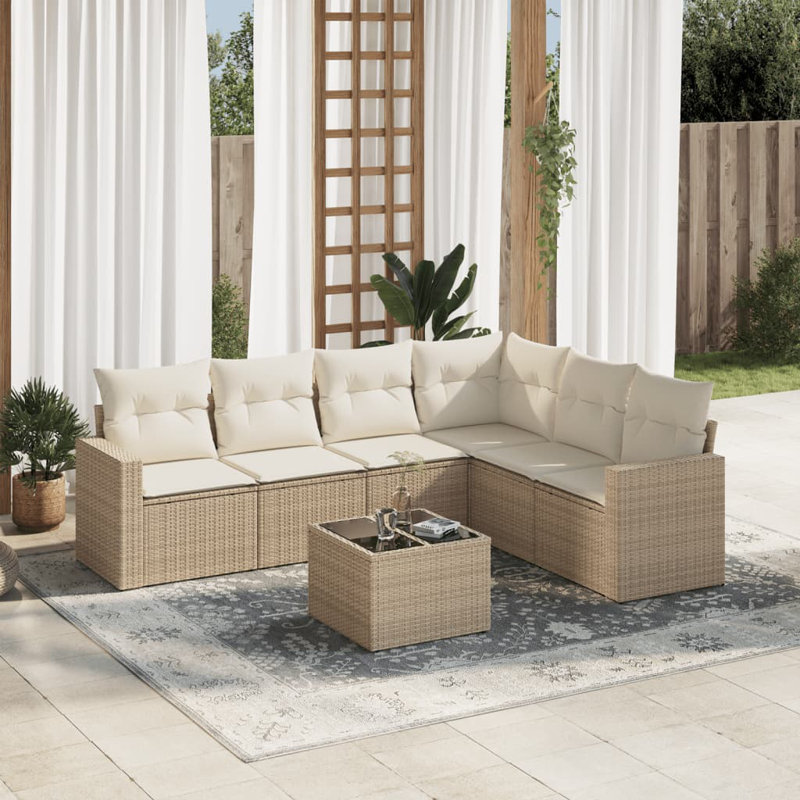 Ensemble de canapé de jardin en rotin PE 7 pièces Vidaxl
