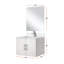 Meuble-lavabo simple.   Ensemble de comptoir en quartz, miroir et robinet-1943159821
