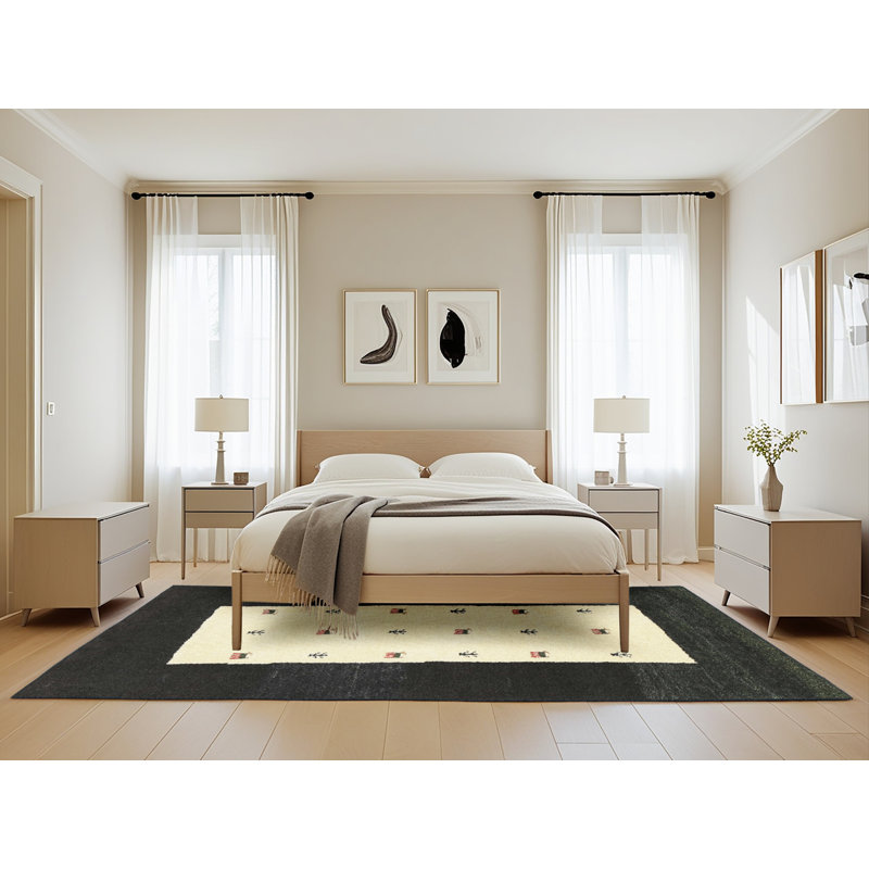Tapis gris anthracite / beige Chichica, Rectangle 5 pi x 8 pi