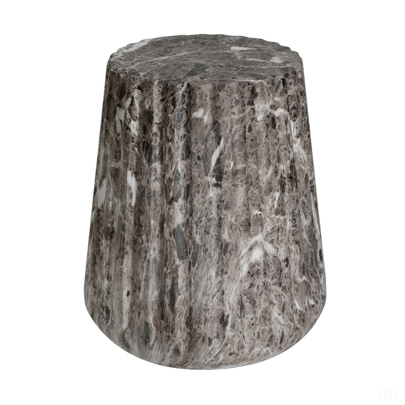 Outdoor Cleme Carved Side Table, Brown