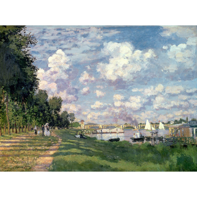 Adhésif mural Monet la marina à Argenteuil (1872), H 35,5 po x l 48 po