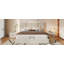 Grand lit plateforme tapissier avec système de rangement hydraulique, sans sommier tapissier, beige