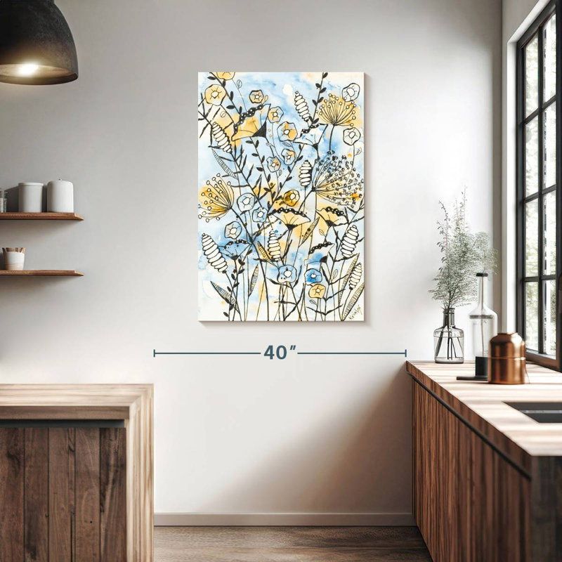 Harnek jaune et bleu I, H 39 po x l 26 po