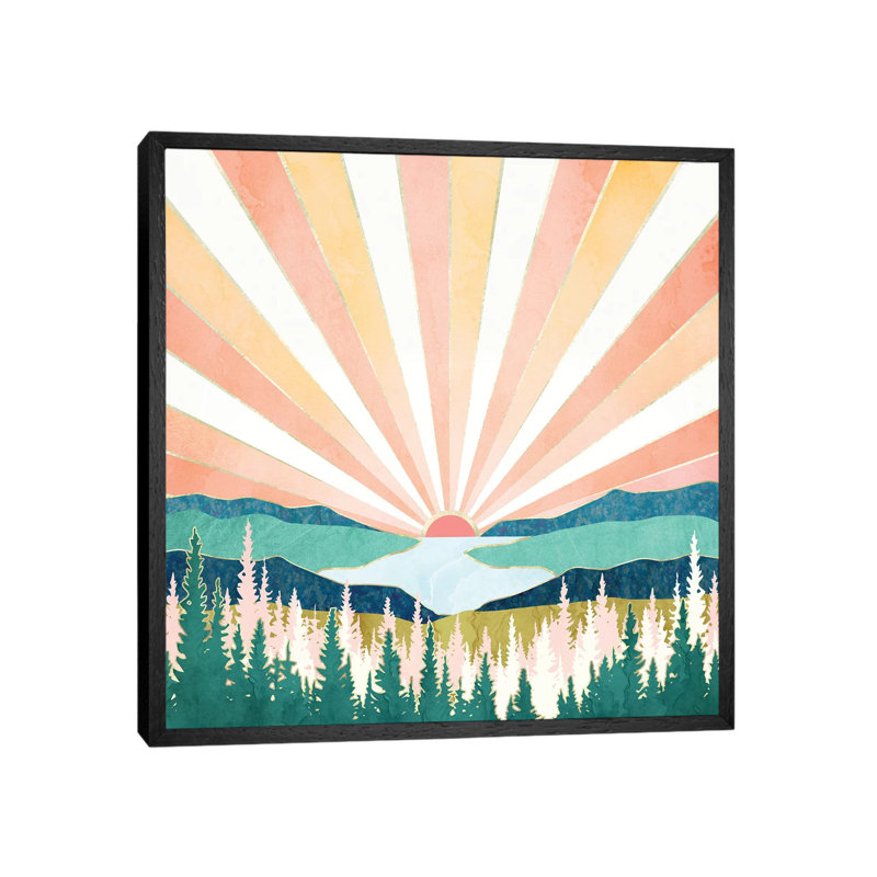 Summer Sunset - Print on Canvas, Black Framed, 45.72 cm H x 45.72 cm W