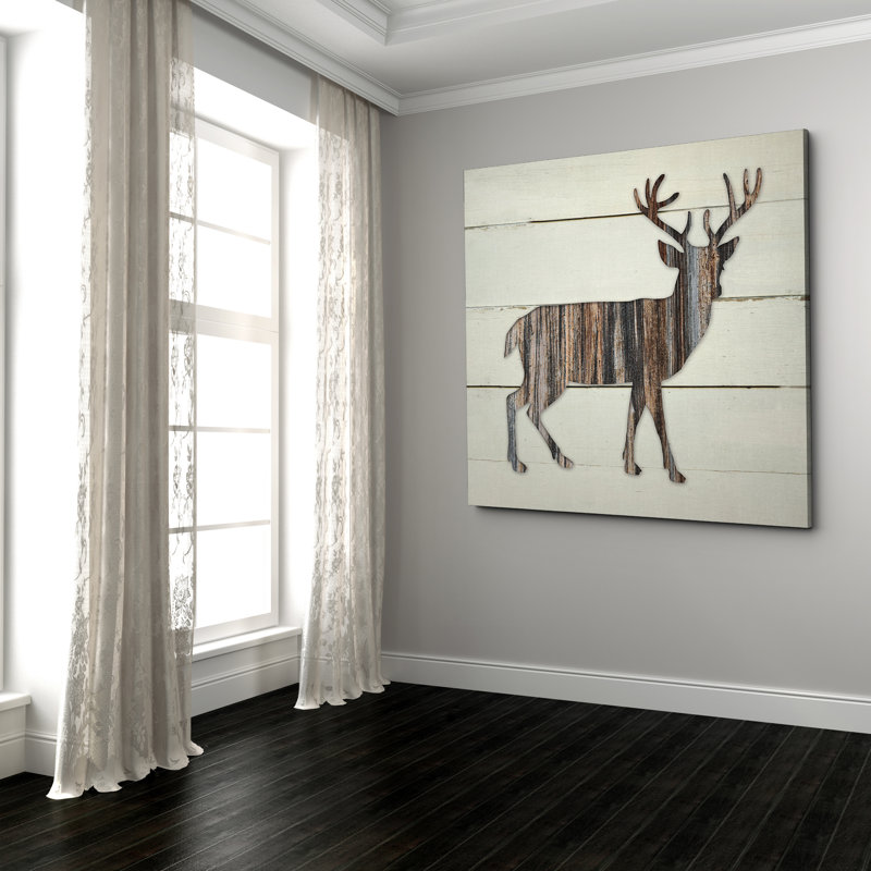 Cerf Woodland - imprimé, Toile tendue, H 40 po x l 40 po x P 1 po