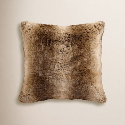 Faux Wolf Fur Pillow Cover