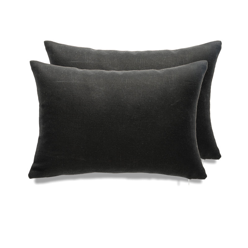 Housse de coussin rectangulaire et insert Tambo - Ensemble de 2, Noir, Housse de coussin seulement - sans coussin