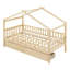 Lit simple en bois avec deux tiroirs-358805170