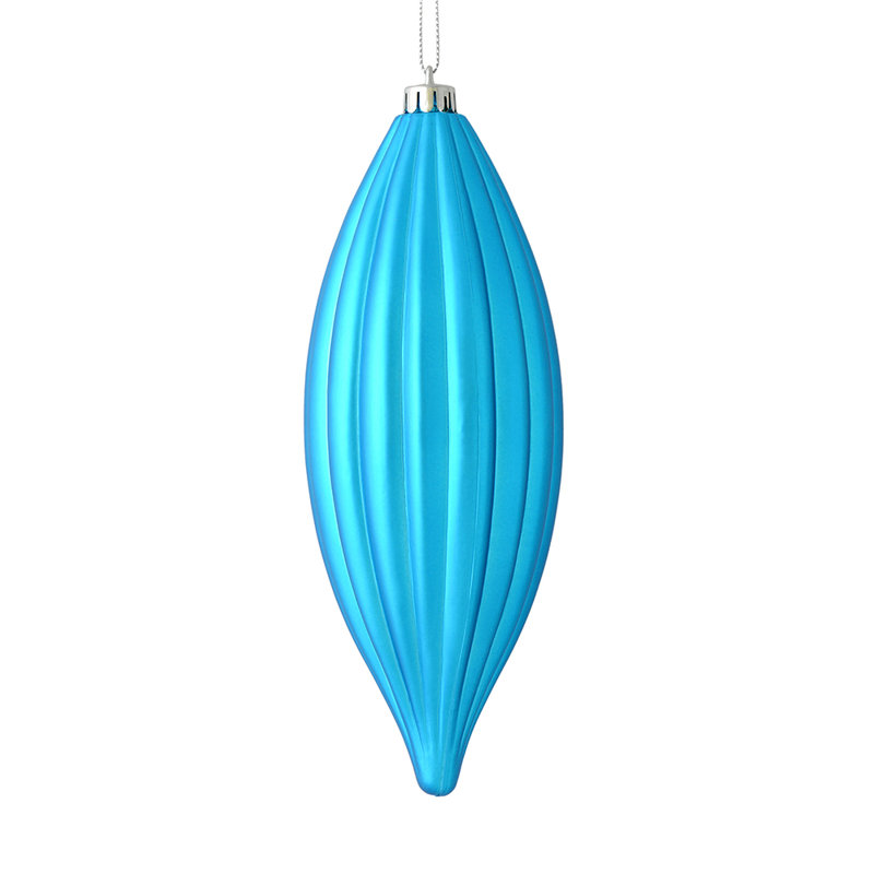 Ornement en forme de fleuron 8 po nLine, Turquoise mat