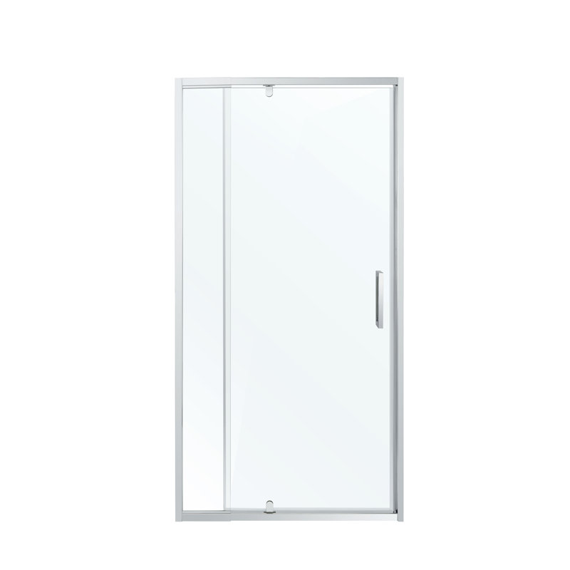36'' W x 72'' H Clear Glass Pivot Shower Door with Chrome Frame