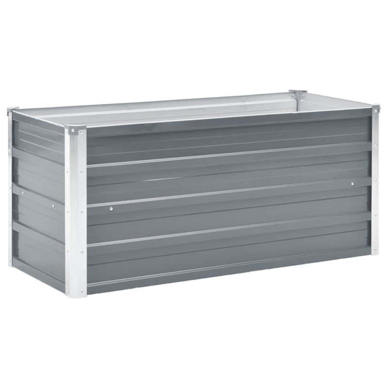 Metal Planter Box, 45cm H x 100cm W x 40cm D, Grey
