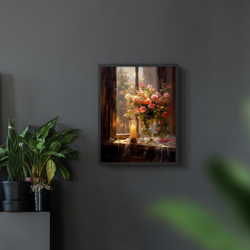 Série FLORAL DCCLXII - Impression encadrée de qualité supérieure - Prêt à être accroché - Aucun clou requis, H 11 po x l 9 po