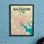 Baltimore City Map - impression d'art graphique-24705488