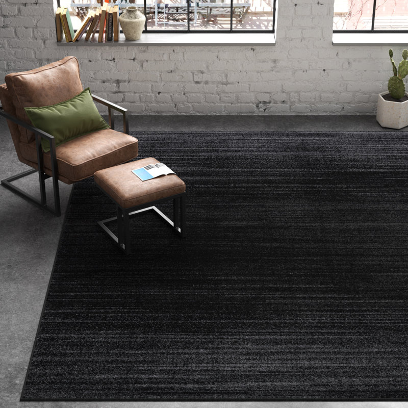 Sarang Black/Ivory Area Rug, Rectangle 9' x 12'