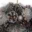 Christmas Hanging Wreath Small - Festive Silver Display with Pine Cones-645065717