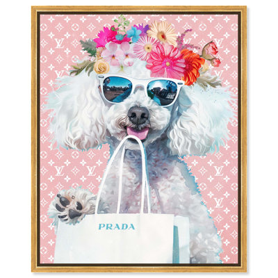 Poodle Shopping Day Canvas Cute Pets Prints by Art Remedy