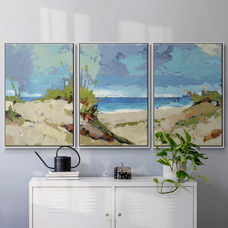 Dunes II, reproduction sur toile 3 pièces, Blanc, H 36 po x l 75 po x P 2 po
